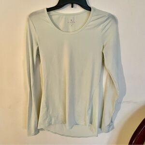 Athleta Heather Stripe Chi Top Green White- Size XS